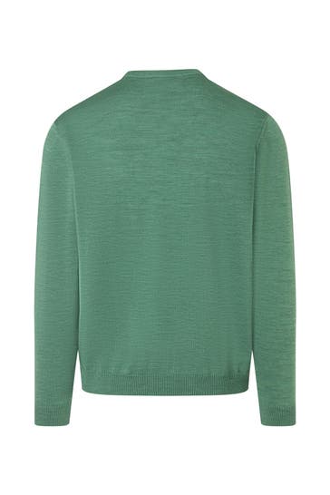 MAERZ MUENCHEN Schurwoll-Pullover smaragdgrün