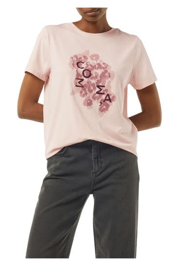 COMMA, T-Shirt puderrosa