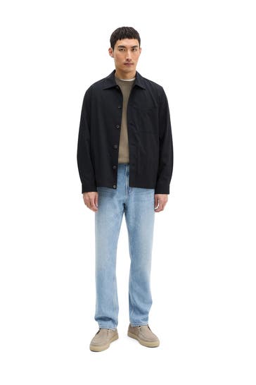 MARC O'POLO Wollmix-Overshirt nachtblau