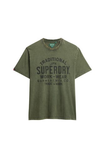 SUPERDRY T-Shirt 'Machined Goods' oliv
