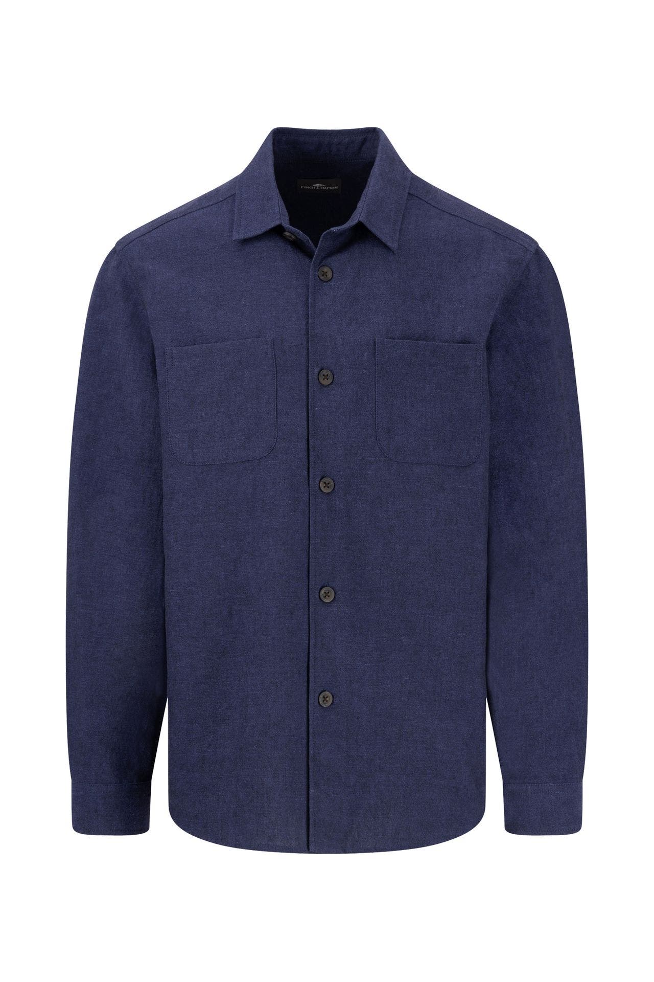FYNCH-HATTON Leinenmix-Overshirt nachtblau, Bild 1