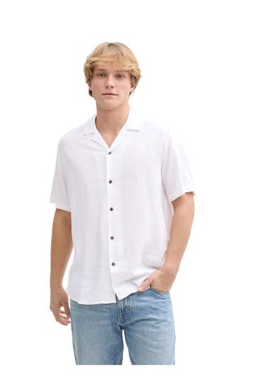 TOM TAILOR Kurzarmhemd weiß