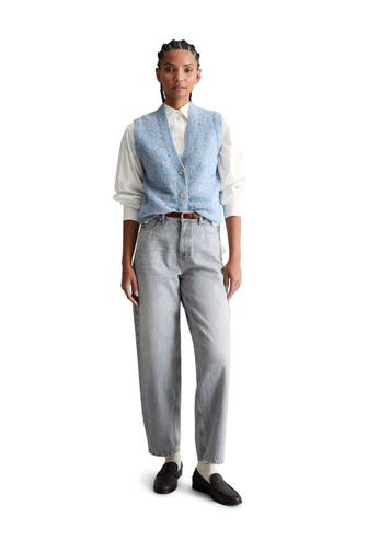 MARC O'POLO DENIM Wollmix-Pullunder hellblau