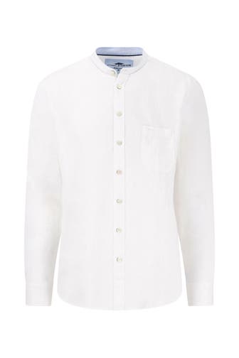 FYNCH-HATTON Leinenhemd weiß Slim Fit