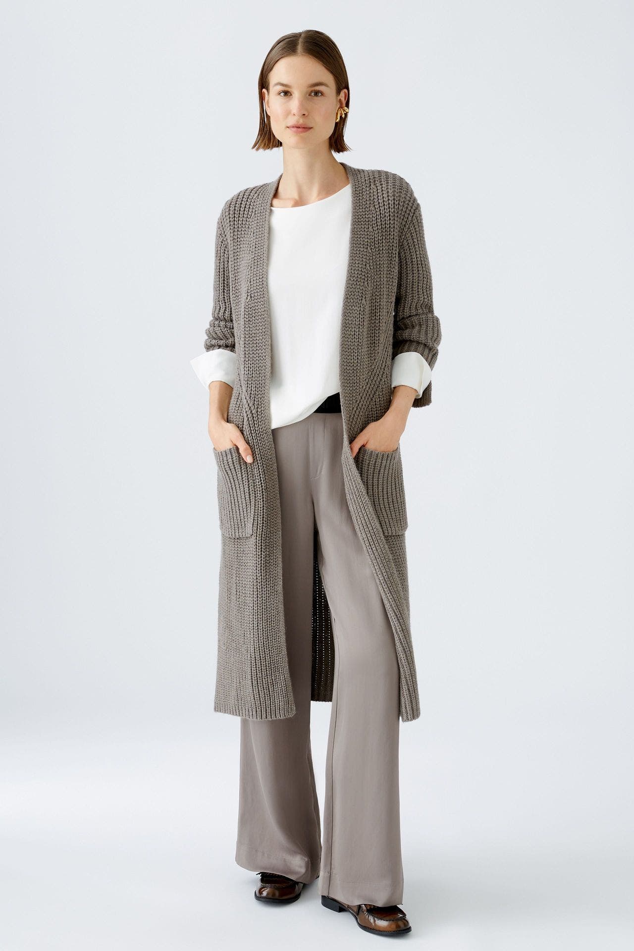 OUI Wollmix-Strickjacke steingrau, Bild 1