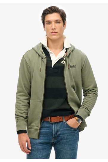 SUPERDRY Sweatjacke graugrün