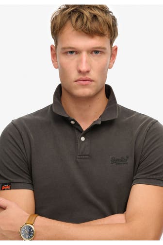 SUPERDRY Polo-Shirt 'Vintage Destroy' anthrazit