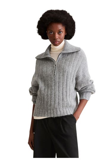 MARC O'POLO DENIM Wollmix-Troyer grau