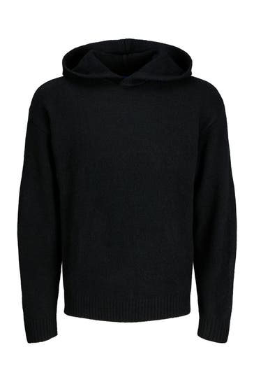 JACK & JONES Feinstrick-Hoodie schwarz