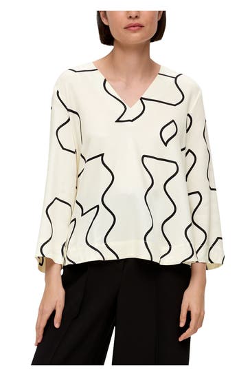 S.OLIVER BLACK LABEL Blusenshirt gemustert 