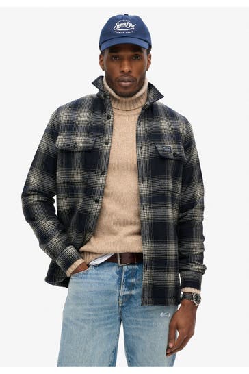 SUPERDRY Wollmix-Overshirt kariert
