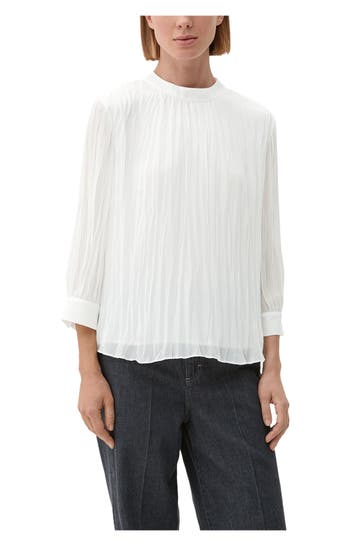 S.OLIVER BLACK LABEL Blusenshirt weiß