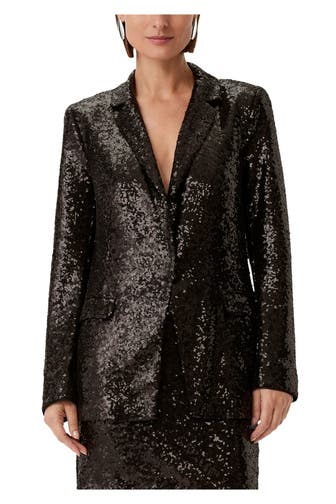 COMMA, Paillettenblazer schwarz