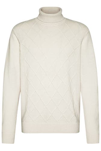 BUGATTI Wollmix-Rollkragenpullover ecru
