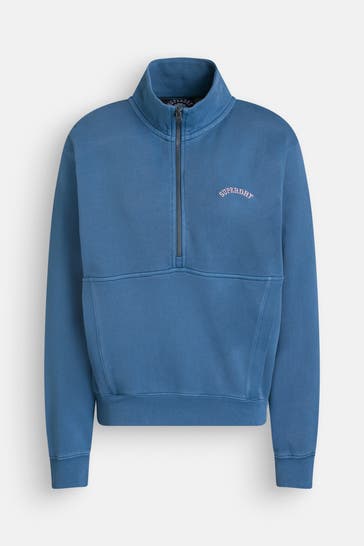 SUPERDRY Sweat-Troyer blau