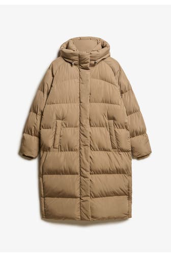 SUPERDRY Steppmantel hellbraun