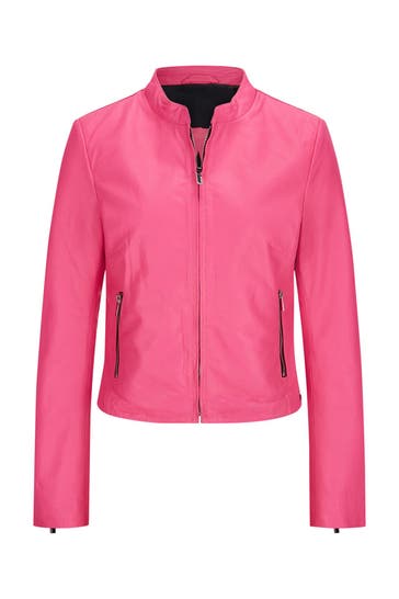MILESTONE Lederjacke neonpink