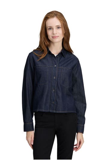BETTY & CO Jeansbluse dunkelblau