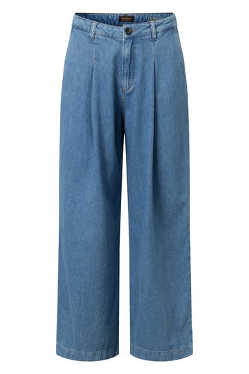 WINDSOR. Stoffhose Jeans-Palazzo-Hose in Light Blue Washed blau Culotte