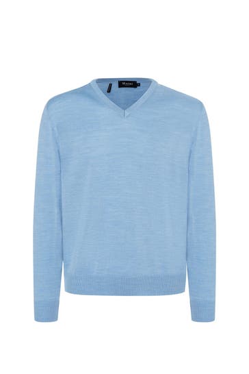 MAERZ MUENCHEN Wollpullover taubenblau