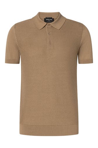 STRELLSON Feinstrick-Polo 'Adrian' beige