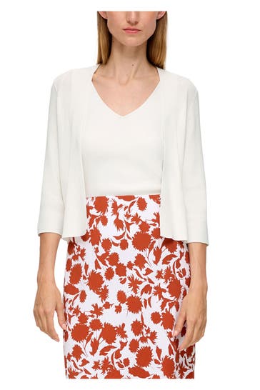 S.OLIVER BLACK LABEL Strickjacke weiß