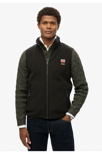 SUPERDRY Fleece-Weste schwarz