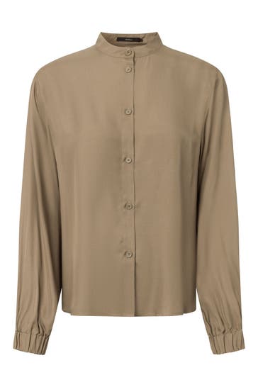 WINDSOR. Seidenmix-Bluse hellbraun