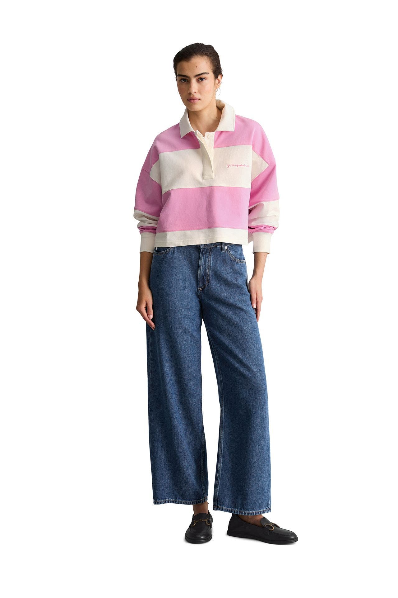 MARC O'POLO DENIM Langarm-Polo zweifarbig, Bild 1