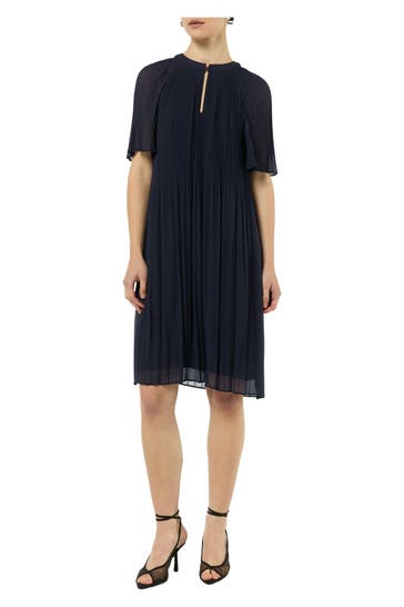 COMMA, Chiffon-Kleid nachtblau