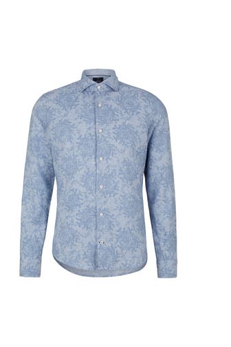 JOOP! Casual-Hemd Pai blau gemustert Slim Fit