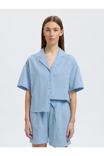 SELECTED Casual-Bluse taubenblau