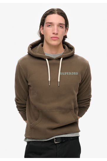SUPERDRY Hoodie 'Tattoo Graphic' steingrau 