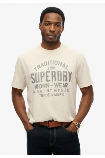 SUPERDRY T-Shirt 'Machined Goods' beige
