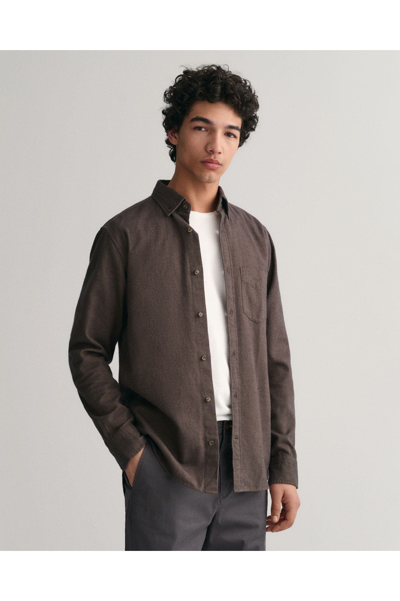 GANT Flannell-Hemd oliv Regular Fit, Bild 1