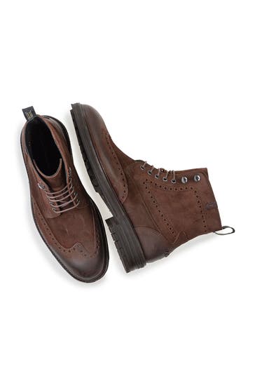 FLORIS VAN BOMMEL Schnürstiefel 'Moker' dunkelbraun Wide Fit