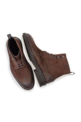 FLORIS VAN BOMMEL Schnürstiefel 'Moker' dunkelbraun Wide Fit