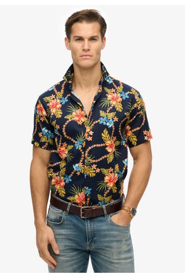 SUPERDRY Kurzarmhemd 'Hawaiian Print' Regular Fit