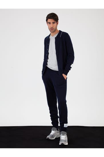 FTC Kaschmirmix-Cardigan dunkelblau