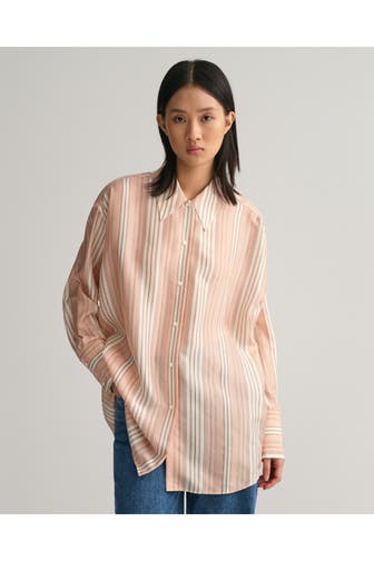 GANT Seidenbluse rosa gestreift