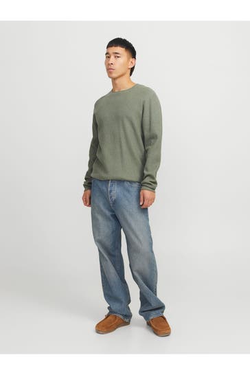 JACK & JONES Strickpullover graugrün