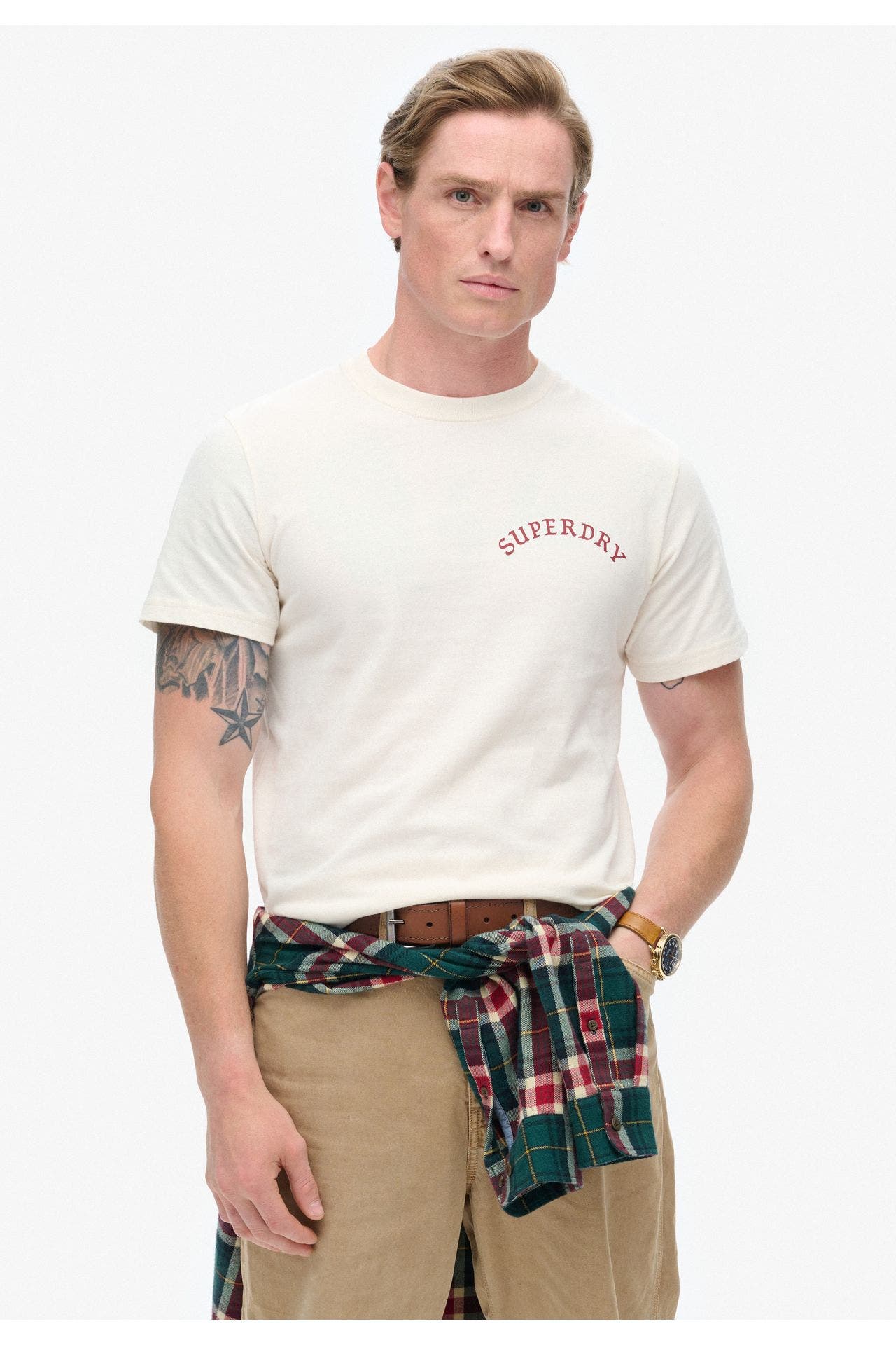 SUPERDRY T-Shirt 'Tattoo Graphic' ecru, Bild 1