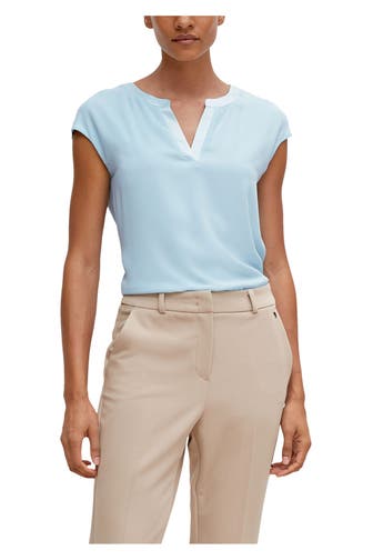 COMMA, Blusenshirt eisblau