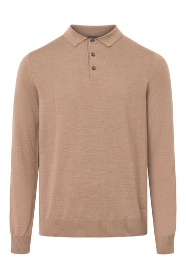 JOOP! Wollmix-Pullover 'Dondo' ocker