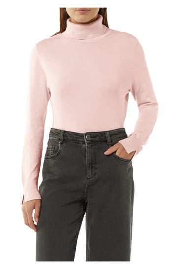 COMMA, Rollkragenpullover altrosa