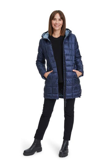 GIL BRET Steppmantel navy glänzend