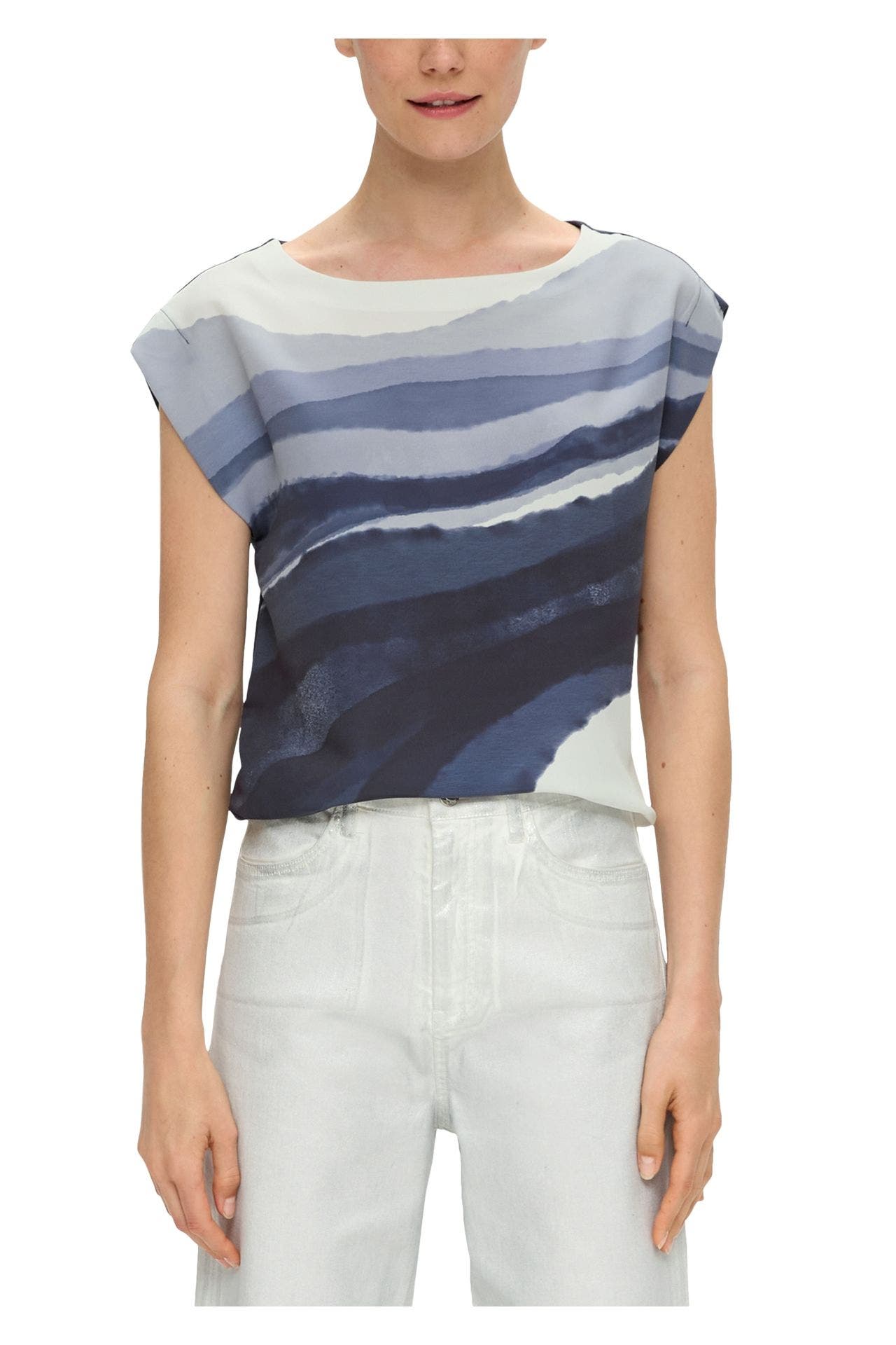 S.OLIVER BLACK LABEL Blusentop gemustert, Bild 1