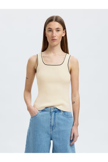 SELECTED Ripptop zweifarbig