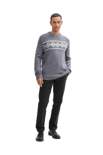 TOM TAILOR Wollmix-Strickpullover gemustert 