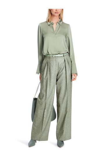 MARC CAIN Stoffhose graugrün glitzernd